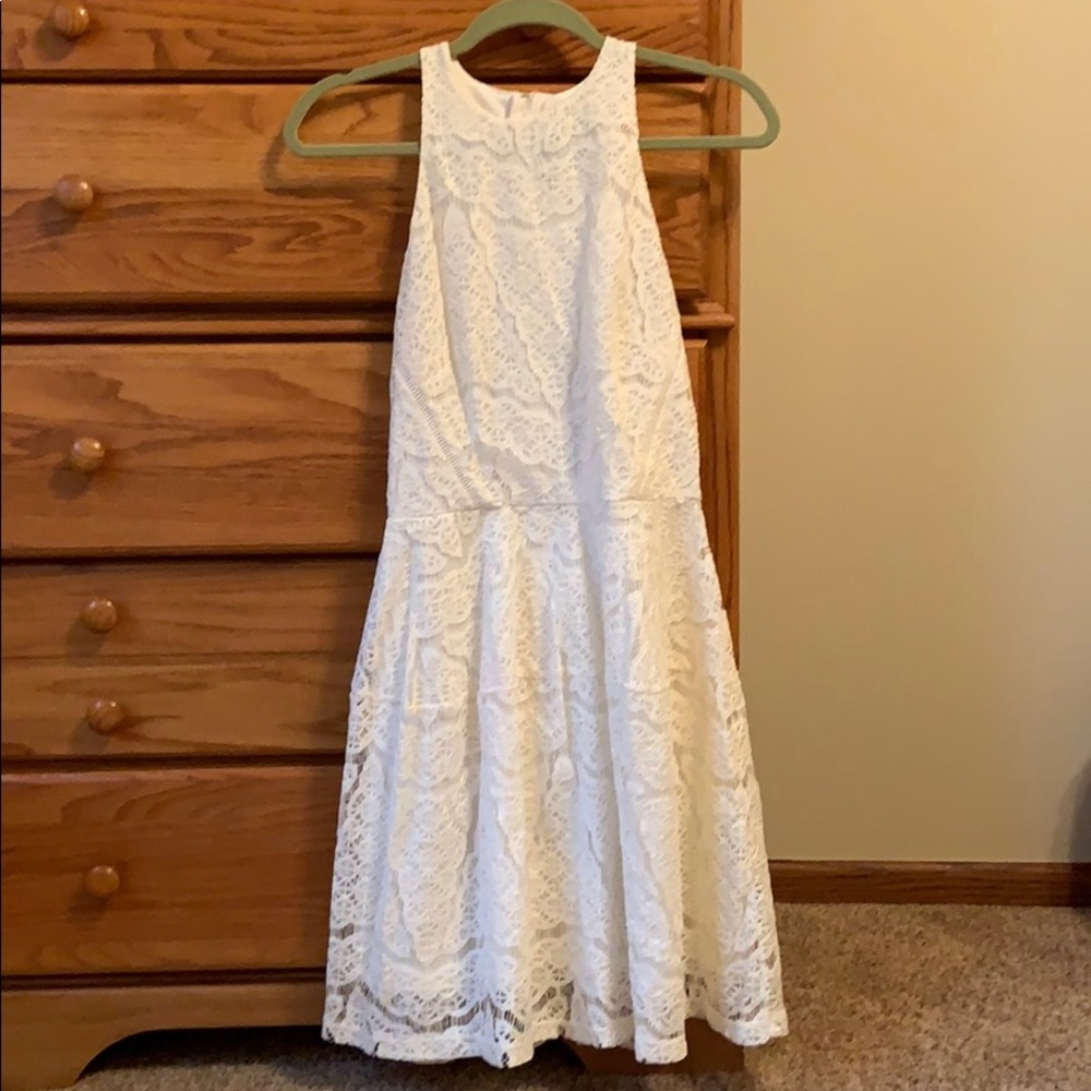 Mossimo high neck cream lace dress